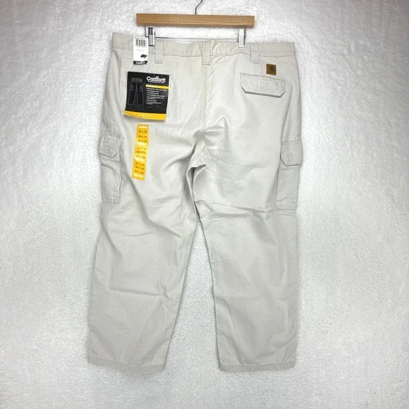 Carhartt B182 PUT Cotton Canvas Cargo Pants Mens 44x30 Dungaree Fit Tan Beige - Picture 3 of 9